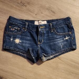 Hollister Women's Dark Blue Jean Shorts